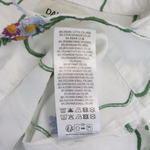 Damson Madder Oversized Short-Sleeve Organic Cotton Tablecloth Shirt US 2 Floral - Picture 10 of 10